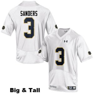 Notre Dame Fighting Irish Men's C.J. Sanders #3 White Under Armour Authentic Stitched Big & Tall College NCAA Football Jersey DED1199JO